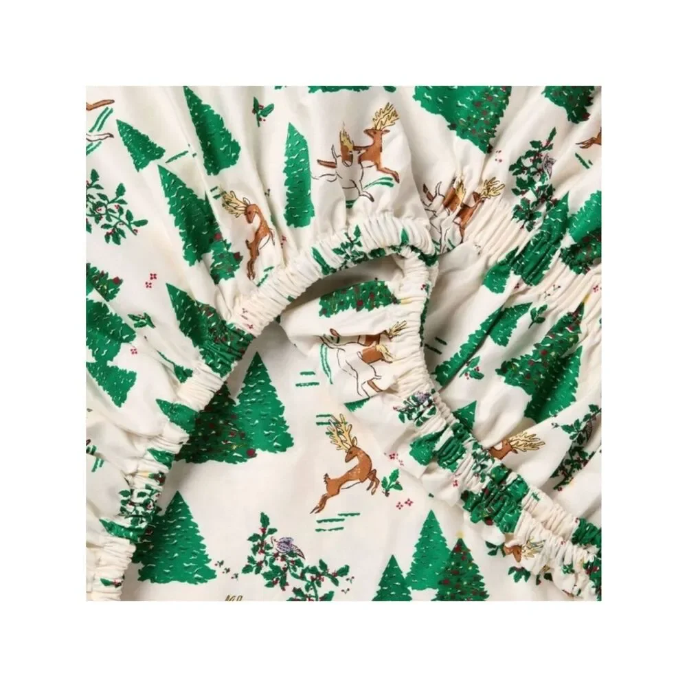 Threshold Pine Tree & Reindeer Sheet Set - Green/Off White